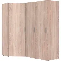 Wimex Schranksystem "Münster", braun (eiche sägerau nachbildung), H:185cm T:54cm, Holzwerkstoff, Schränke, Schranksystem, Mehrzweckschrank, Individuelle Ecklösung