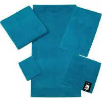 Ross Waschhandschuh "Cashmere feeling", blau (petrol), B:16cm L:22cm, Frottier, Baumwolle, Handtücher, Waschhandschuh, mit Wellen-Bordüre