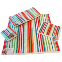 Ross Waschhandschuh "Multicolor", (6 St.), mit Streifen und gesticktem ROSS-Emblem