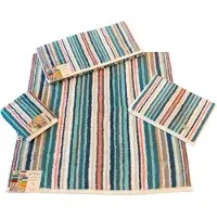 Ross Handtuch "Multicolor", grün, B:50cm L:100cm, Frottier, Baumwolle, Handtücher, Handtuch, mit Streifen und gesticktem -Emblem