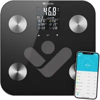TrueLife FitScale W6 Digitale Personenwaage, Bluetooth, Schwarz, 300x300x24,5 mm, 180 kg, 0,1 kg Genauigkeit