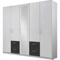 Wimex Kleiderschrank "Freiburg", weiß (weiß, graphit), B:225cm H:210cm T:58cm, Schränke, Kleiderschrank