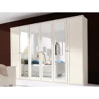 Wimex Kleiderschrank "Chalet", weiß, B:270cm H:210cm T:58cm, Schränke, Kleiderschrank, mittig mit Spiegeltüren