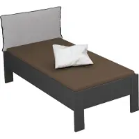 Rauch Futonbett "Aditio", grau (graumetallic), B:96cm H:107cm L:208cm, Betten, Futonbett, Kopfteil Webstoff mit abgesetztem Keder