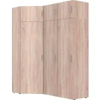 Wimex Schranksystem "Münster", braun (eiche sägerau nachbildung), H:225cm T:54cm, Holzwerkstoff, Schränke, Schranksystem, Mehrzweckschrank