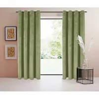 LeGer By Lena Gercke Gardine "LADINA" Gr. 1, grün, B:140cm H:145cm, Polyester, Recyceltes Material, , Gardinen, Gardine, blickdichter Vorhang, Samt Vorhang - Premium