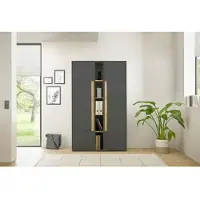 Home affaire Büromöbel-Set "CiTY/GiRON", grau (anthrazit), B:120cm H:200cm T:40cm, Arbeitsmöbel-Sets, Büromöbel-Set