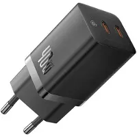 Baseus GaN5 Pro Schnellladegerät, 2x USB-C, 40W, Schwarz