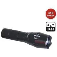 Velamp STEEL, LED-Taschenlampe 10W, Aluminium, mit Zoomfunktion, 350 Lumen, inklusive Batterien