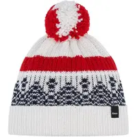 Eisbar Mütze (Pompon) Norrak - weiss/nachtblau/rot