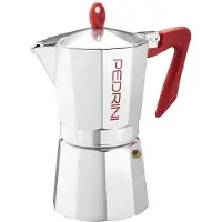 Pedrini Mokkanne Kaffettiera Brillant rot 9 Tassen