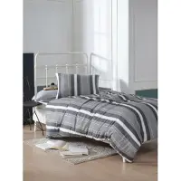 L'essentiel Maison , Dakar - Black, Schwarz, Einzel-XXL-Bettbezug-Set (DE), 70 % BAUMWOLLE / 30 % POLYESTER, 155 x 220 cm