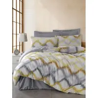 L'essentiel Maison , Super-King-Size-Bettbezug-Set (EU) (IT), Beat - Grey, Yellow, 65 % BAUMWOLLE / 35 % POLYESTER, Grau, 260 x 220 cm