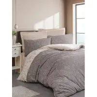 L'essentiel Maison , Einzel-XXL-Bettbezug-Set (DE), Charm - Brown, 65 % BAUMWOLLE / 35 % POLYESTER, Braun, 155 x 220 cm