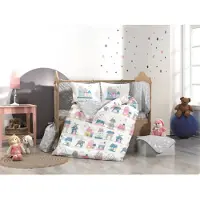 L'essentiel Maison , Felix - Pink, Popeline-Bettbezug-Set für Babys, Rosa, 100 x 150 cm