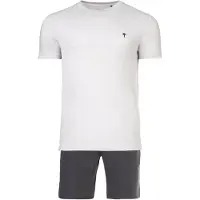 JOOP! Shorty JOOP, Herren, Gr. M, grau (grau anthrazit), Obermaterial: 96% Baumwolle, 4% Elasthan, unifarben, bequem kurz, Rundhals, Homewear-Sets Shorty, mit Rundhalsausschnitt und kurzem Arm