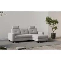 Places Of Style Ecksofa "Varese", silber, B:239cm H:91cm T:164cm, 90% Polyester 10% Polyamid, Sofas, Ecksofa, wahlweise mit Bettfunktion und Bettkasten