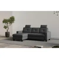 Otto Home Ecksofa "Varese", grau (dunkelgrau), B:239cm H:91cm T:164cm, 95%Polyester 5%Polyamid, Sofas, Ecksofa, wahlweise mit Schlaffunktion und Bettkasten