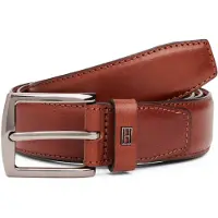 Tommy Hilfiger Ledergürtel "DENTON ELEVATED 3.5 cm breit", Herren, Gr. 80, braun (winter cognac), Rindsleder, unifarben, Gürtel Ledergürtel, Größenverstellbar