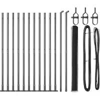 vidaXL Sechseckzaun mit Betonsockel 25 x 1,6 m PVC-beschichteter Stahl