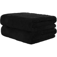 Hammetex Saunatuch "2er Set extra große Saunatücher", schwarz, B:80cm L:200cm, Frottier, Baumwolle, Handtücher, Saunatuch, 100% Baumwolle – Weich & Saugfähig – Luxuriöse Große Spa-Badetücher
