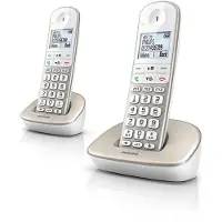 Philips Schnurloses Telefon Duo XL490 in Weiß und Grau