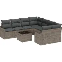 vidaXL Gartensofa-set 9 stk. 8-Sitzanzahl Grau