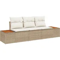 vidaXL Garten-Sofa-Set 3 stk. 3-Sitzanzahl Beige und Creme Poly Rattan