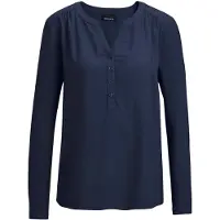 Goldner Elegante Viskosebluse mit V-Ausschnitt in marine | Gr.: 40