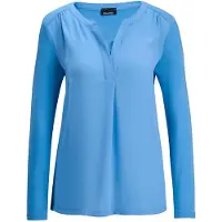 Goldner Elegantes Chiffonshirt mit Jersey-Details in blau | Gr.: 50
