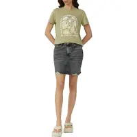 QS T-Shirt , Damen, Gr. L, grün (khaki), Obermaterial: 100% Baumwolle, bedruckt, regular fit taillenbedeckt, Rundhals, Shirts T-Shirt, mit Print