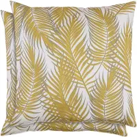 GO-DE Dekokissen "Dana", gelb (gelb, meliert), B:38cm H:5cm L:38cm, Baumwolle, Polyester, Dekokissen_Sitzkissen_Kissenhüllen, Dekokissen, 2er Set, 38x5x38 cm