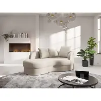 Sit&More Recamiere SIT & MORE "Samba", beige (creme), B:208cm H:76cm T:120cm, 95% Polyester, 5% Polyamid, Sofas, Recamiere, moderne organische Form, inkl. 3 loser Rückenkissen