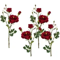 Creativ Green Kunstblume , rot, H:63cm, Kunststoff, Polyester, Kunstpflanzen, Kunstblume, 4er Set