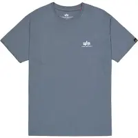 Alpha industries T-Shirt "Basic T-Shirt SL", Herren, Gr. XXL, blau (denim blau), Obermaterial: 100% Baumwolle, Shirts T-Shirt