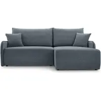 Selsey Netarro - Ecksofa mit Schlaffunktion, Bettkasten und Chenille-Bezug, dunkelgrau, rechts