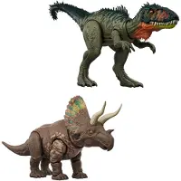 Mattel Jurassic World Gigantic Thrashers Dinosaurier-Spielzeugfigur, 2 Angriffe und Evolutionsfunktion, 4 Jahr(e), Gemischte Farben, Kunststoff