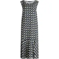Betty Barclay Midikleid "Stufenkleid weiter Ausschnitt", Damen, Gr. 40, EURO, bunt (dunkelblau, grün), 100% Viskose CV., Kleider Midikleid