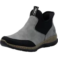 Rieker Damen Stiefelette – modern elegant mit Stretch und MemoSoft N3280, Größe:42 EU, Farbe:Grau