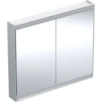 Geberit ONE Spiegelschrank mit ComfortLight, 2 Türen, Aufputzmontage, 105x90x15cm, 505.814.00.1, Farbe: Aluminium eloxiert