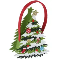Nobrand Festlicher Filz-Weihnachtsbeutel 19 cm mit Weihnachtsbaum-Design und Filzgriff
