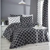 L'essentiel Maison , Madalyon - Black, Ranforce Einzelbettbezug-Set (FR), 100 % BAUMWOLLE RANFORCE, Schwarz, 140 x 200 cm
