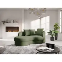 Sit&More Recamiere SIT & MORE "Samba", grün (olive), B:208cm H:76cm T:120cm, 95% Polyester, 5% Polyamid, Sofas, Recamiere, moderne organische Form, inkl. 3 loser Rückenkissen
