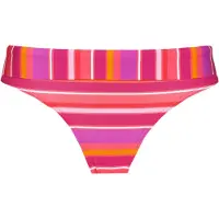 s.Oliver Bikini-Hose "Fun", Damen, Gr. 38, N-Gr, pink (pink bedruckt), Recycling-Polyamid, gestreift, Badehosen Bikini-Hose, mit Umschlagbund und trendigem Streifen-Design