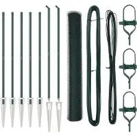 vidaXL Sechseckzaun mit Pfosten 10 x 1 m PVC-beschichteter Stahl Grün