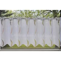 Stickereien Plauen Panneaux "Elina" Gr. 1, weiß (weiß, terra), B:95cm H:45cm, Voile, Polyester, Gardinen, Panneaux