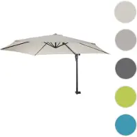 Mendler Wandschirm Casoria, Ampelschirm Balkonschirm Sonnenschirm, 3m neigbar, Polyester Alu/Stahl 9kg - creme