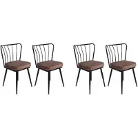 Skye Decor , Yıldız-947 V4, Stuhlset (4 Stück), Hellbraun, 100 % METALL, 43 x 42 x 82 cm