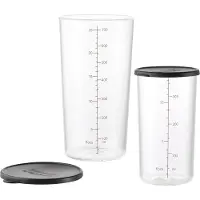 Unold ESGE-Zauberstab Becherset Glas 7150 bestehend aus zwei Messbechern 400 ml & 700 ml aus Borosilikatglas inkl. Deckel