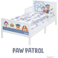 Roba Kinderbett Paw Patrol 70 x 140 cm inkl. Bettwäsche & Lattenrost - Kleinkinderbett & Montessori Themenbett aus Holz - Motiv der Zeichentrick Serie